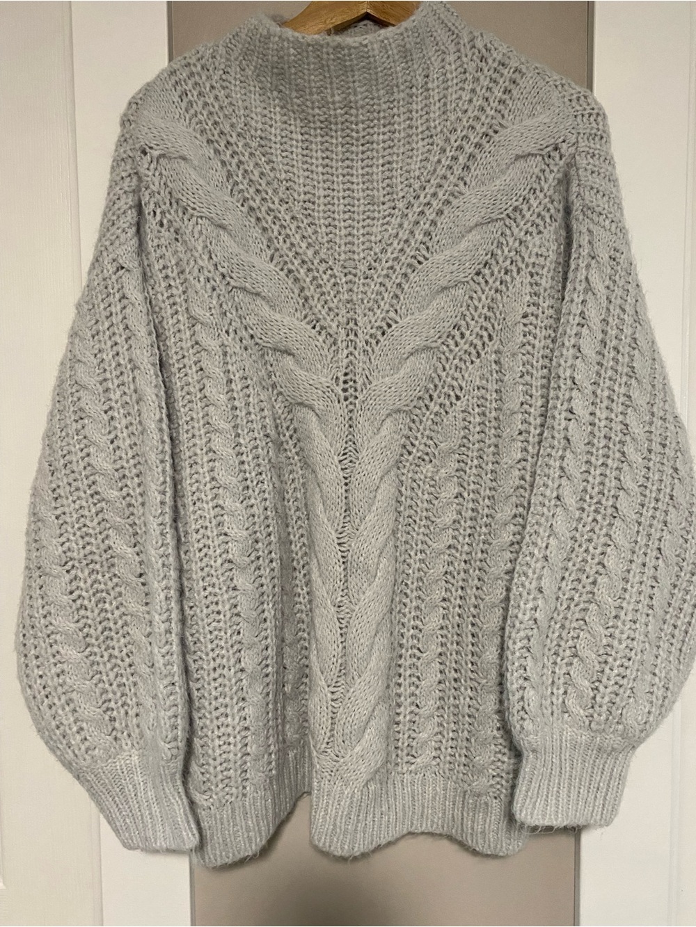 Ava & Viv Light Gray Cable Knit Turtleneck Sweater